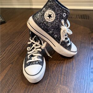 Converse Glitter High-Tops - Black and White